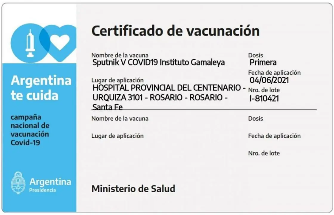 certificado de vacunacion