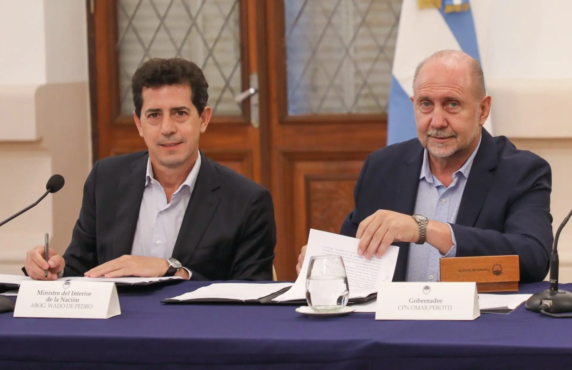 Perotti y De Pedro firmaron un convenio para realizar obras contra inundaciones en San Javier