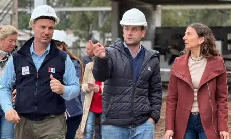 Rufino: Enrico y Di Gregorio valoraron el avance de obra en la nueva Escuela Agrotécnica