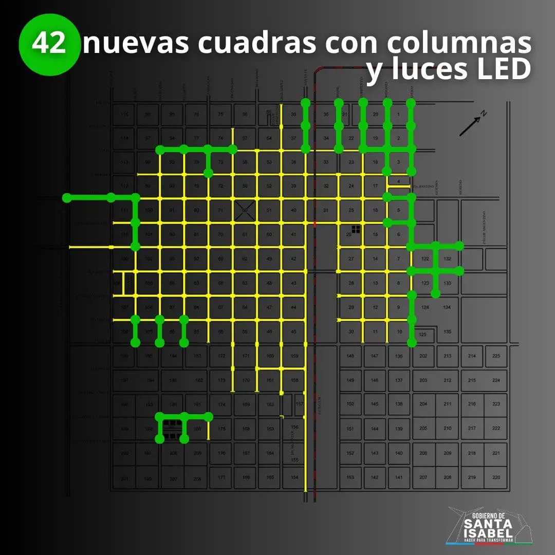 42 nuevas cuadras de Santa Isabel tendrán luminarias LED 42 nuevas cuadras de Santa Isabel tendrán luminarias LED