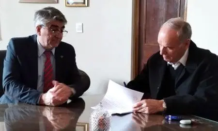 Villa Cañás: Gizzi firmó un convenio del Plan Incluir para la segunda etapa de recambio a luminarias LED