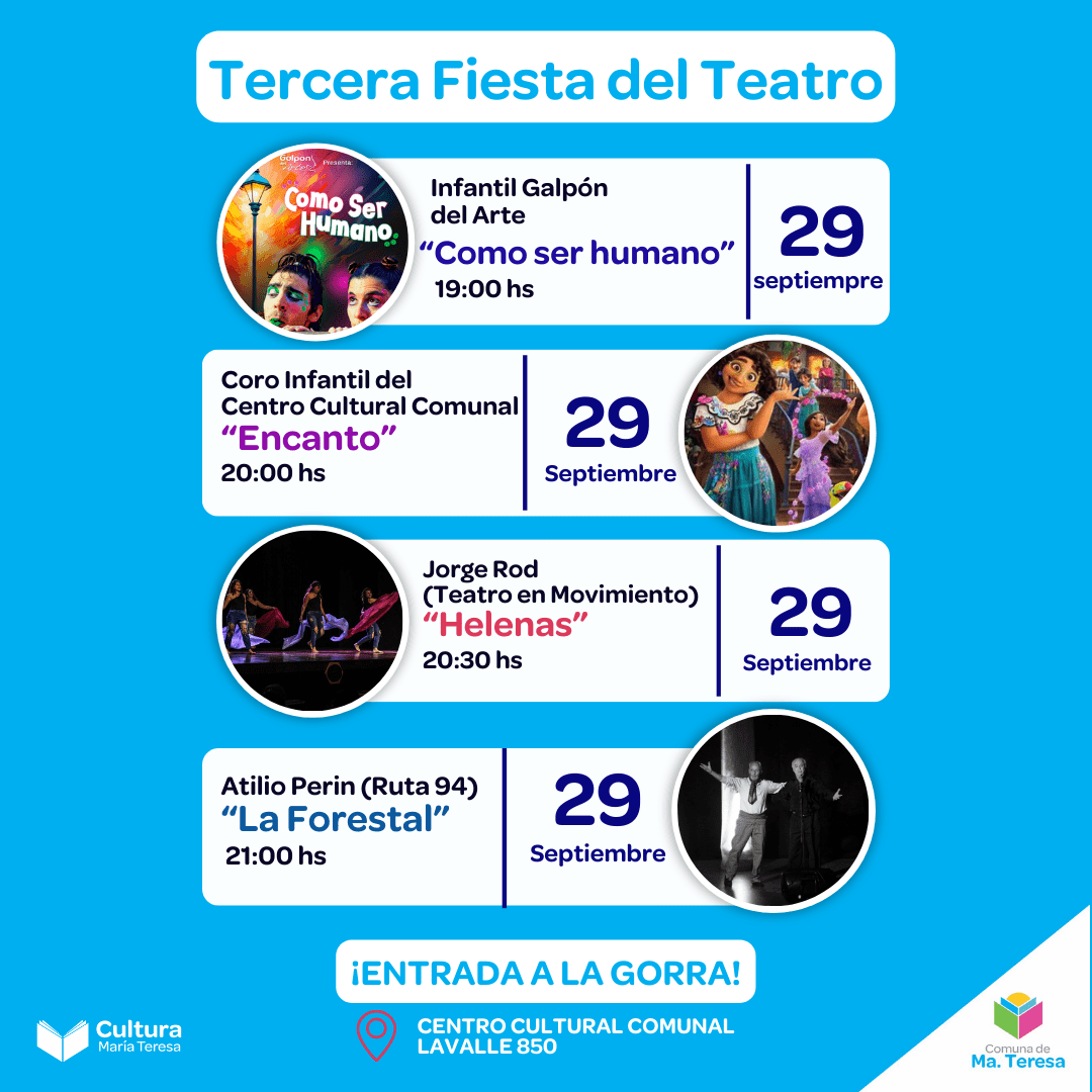 María Teresa: Gran expectativa por la Tercera Fiesta del Teatro