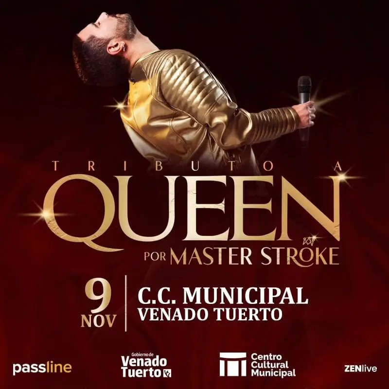 Venado Tuerto: Master Stroke llega con su Tributo a Queen al Centro Cultural Municipal