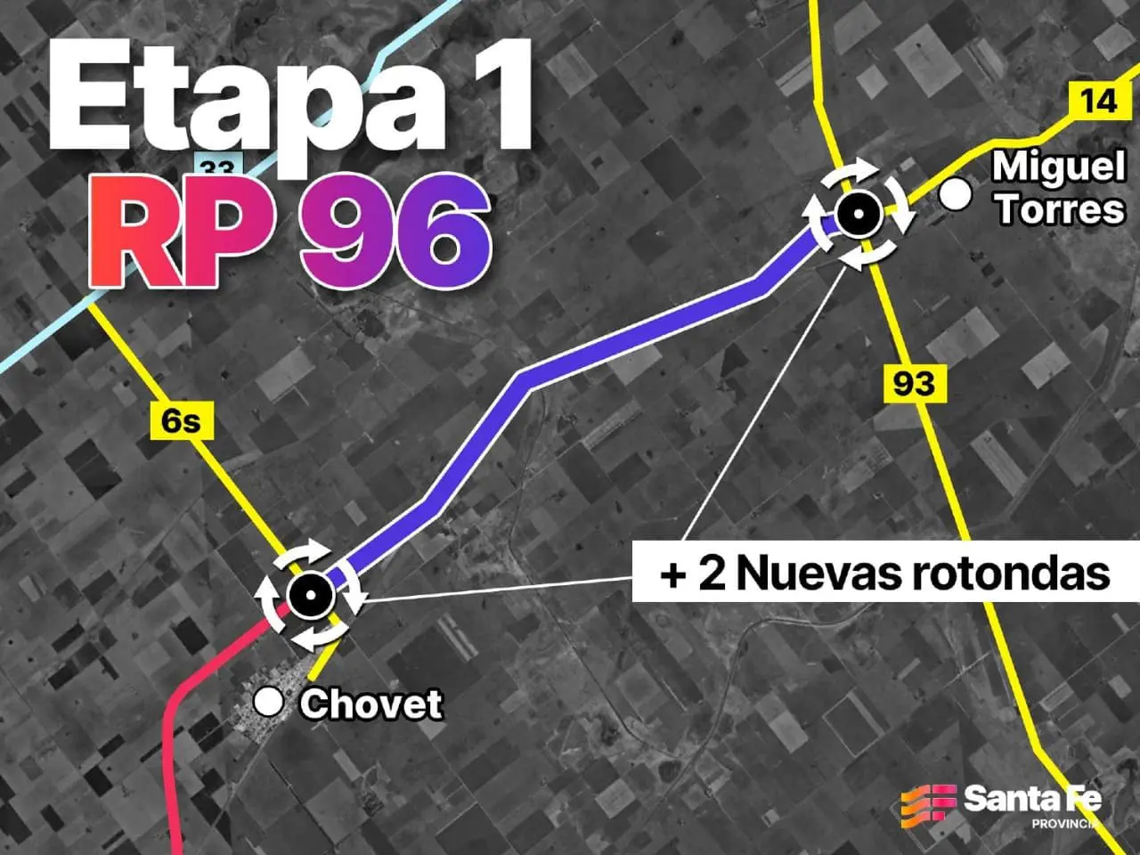 El Gobierno de Santa Fe licitó la construcción de la nueva Ruta Provincial Nº 96