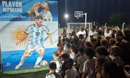 Un nuevo espacio para el deporte: Santa Isabel presentó el Playón Multideportivo Lionel Andrés Messi