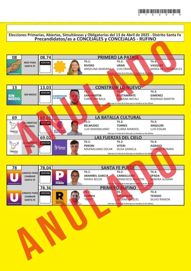 General López: Se oficializaron las boletas de cara a las elecciones del 13 de abril