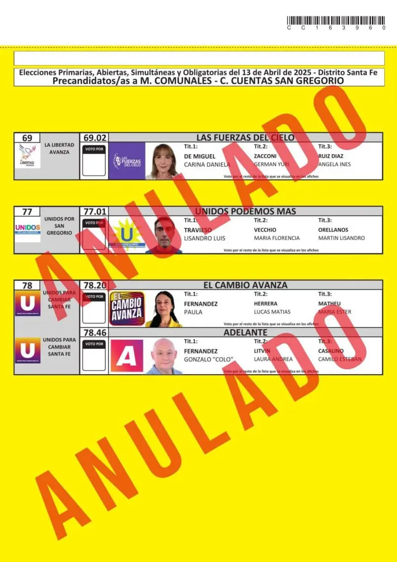 General López: Se oficializaron las boletas de cara a las elecciones del 13 de abril