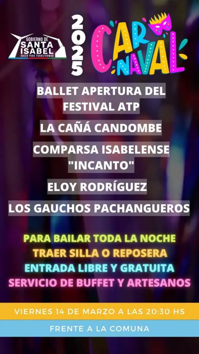 Santa Isabel: Gran Baile de Carnaval 2025 Santa Isabel: Gran Baile de Carnaval 2025