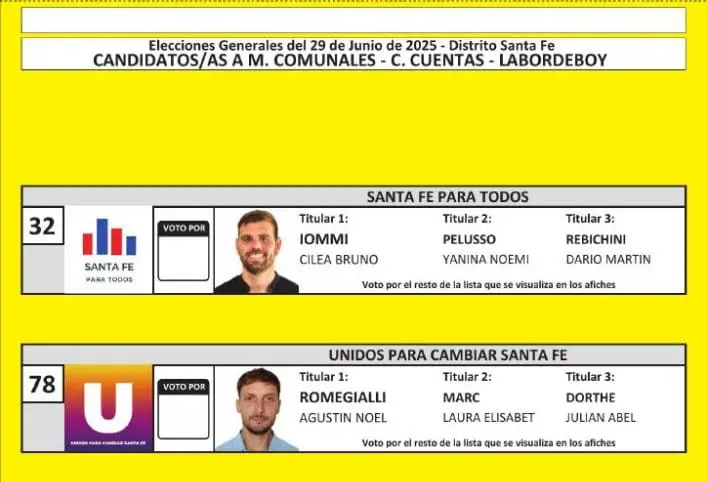 Elecciones Generales 2025: Estas son las boletas de las 31 localidades de General López