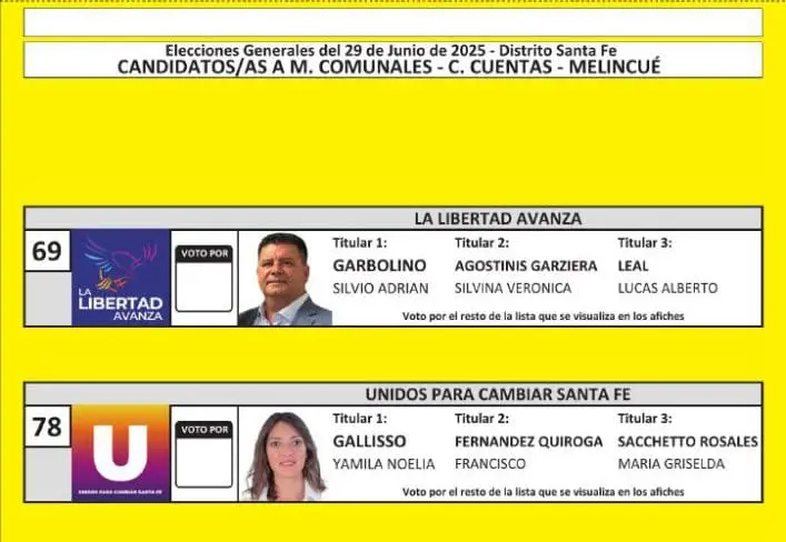 Elecciones Generales 2025: Estas son las boletas de las 31 localidades de General López