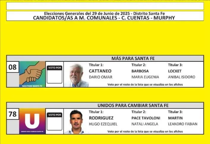 Elecciones Generales 2025: Estas son las boletas de las 31 localidades de General López