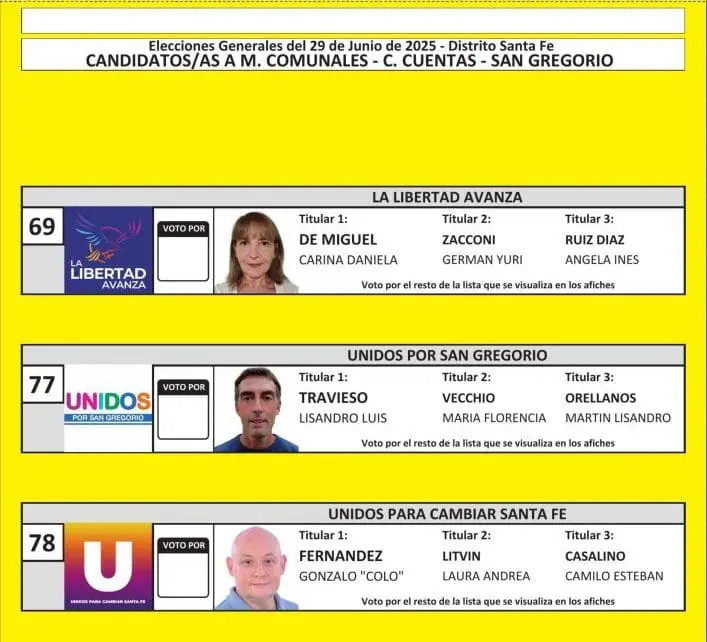 Elecciones Generales 2025: Estas son las boletas de las 31 localidades de General López