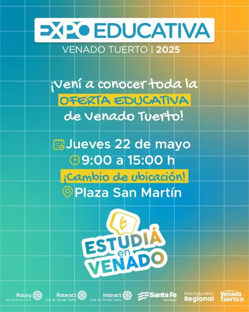 Estudiá en Venado: Llega una nueva ExpoEducativa a la Plaza San Martín