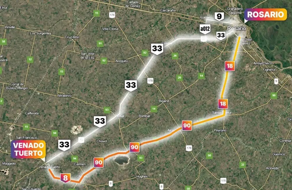 Recomiendan a los vecinos del sur viajar a Rosario por Ruta 90 Recomiendan a los vecinos del sur viajar a Rosario por Ruta 90