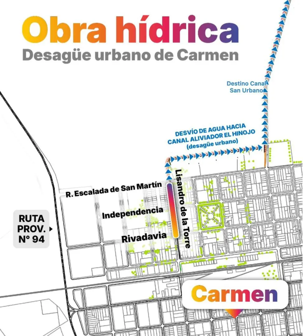 Obra en etapa final: Provincia realiza los últimos trabajos para dejar listos y óptimos los desagües urbanos de Carmen