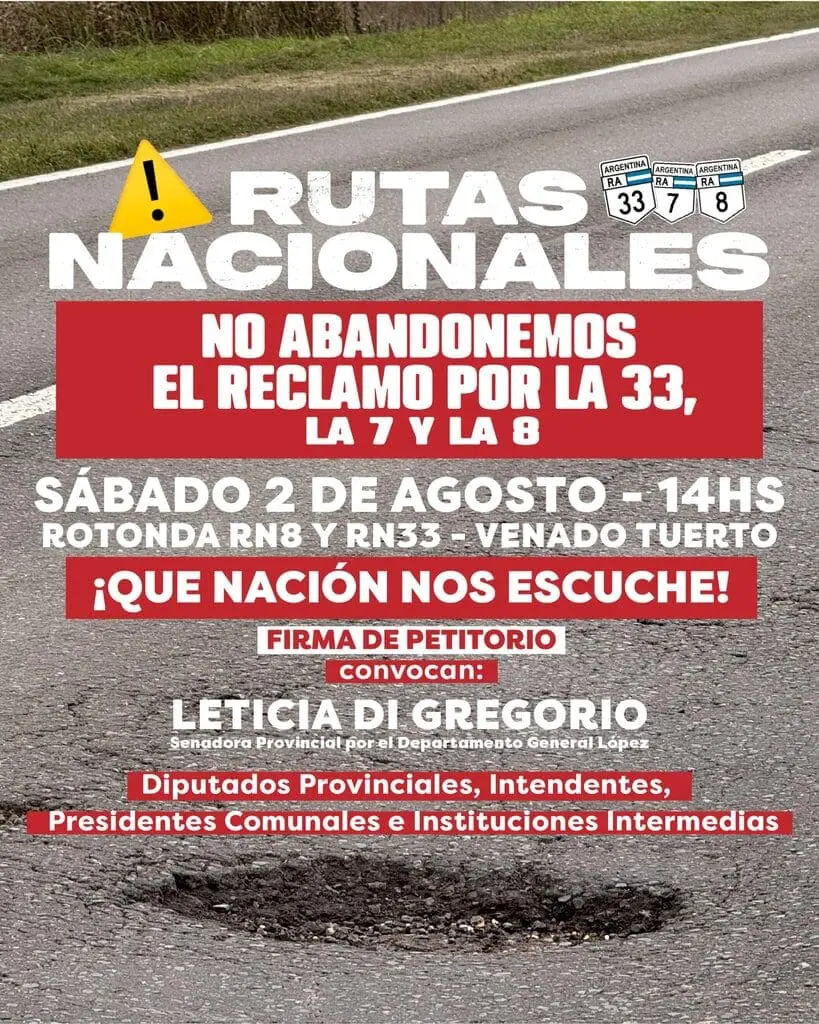 La senadora Di Gregorio convoca a un reclamo regional por las rutas nacionales La senadora Di Gregorio convoca a un reclamo regional por las rutas nacionales