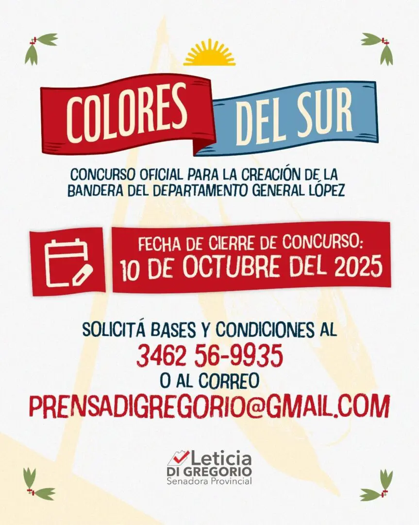 Comienza el concurso para crear la Bandera del Departamento General López