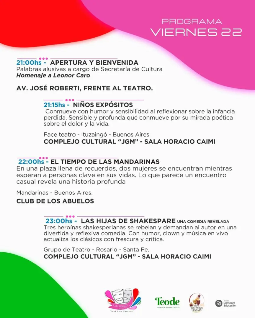 Encuentro Interprovincial de Teatro: Programa y obras destacadas Encuentro Interprovincial de Teatro: Programa y obras destacadas