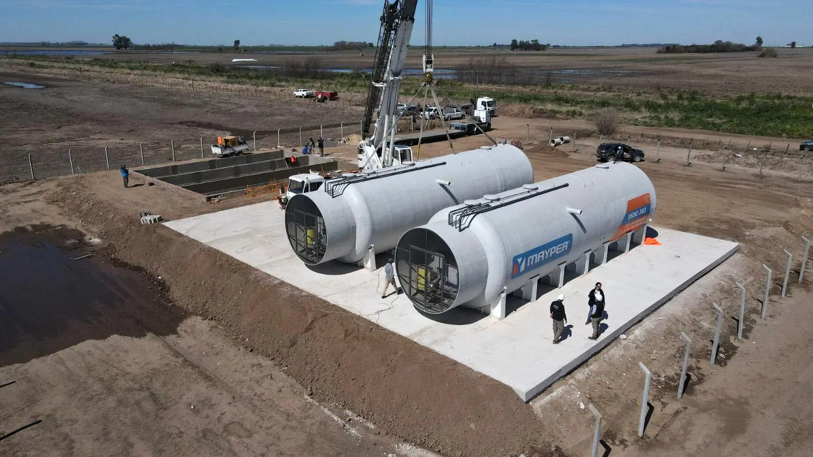 Diego de Alvear: El ministro Enrico confirmó que las obras de cloacas ya están terminadas en un 90%