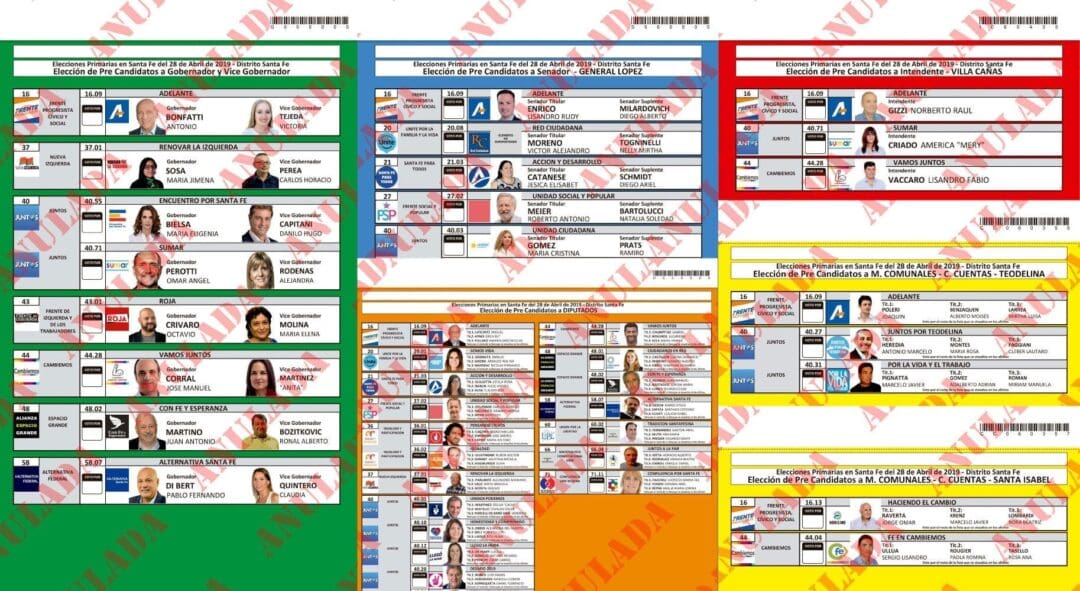 Publicaron las boletas únicas definitivas para todas las categorías