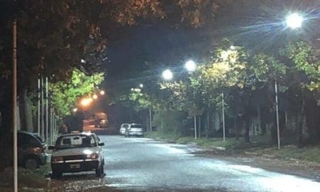 María Teresa: Iluminaron con luces LED el acceso Raúl Alfonsín