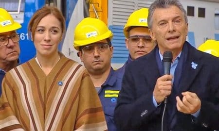 Mientras comenzaba el primer juicio a CFK, Macri encabezó un acto en una fábrica ferroviaria con Vidal