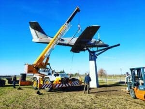 Villa Cañás: El Pucará A-512 quedó emplazado en el Aeroclub Villa Cañás: El Pucará A-512 quedó emplazado en el Aeroclub
