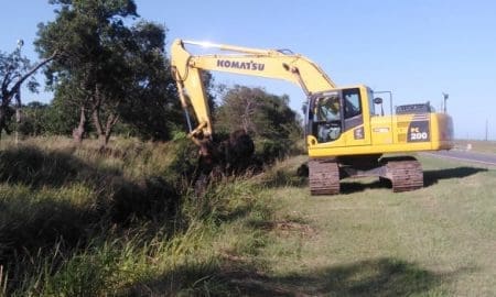 María Teresa: Plan de readecuación de cunetas y canales en Ruta 14