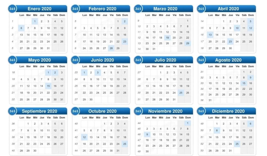 Los feriados de 2020: 8 fines de semanas largos y 4 extra largos