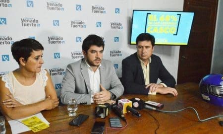 Venado Tuerto: Chiarella presentó la campaña de uso intensivo del casco