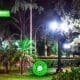 Villa Cañás: Finalizó la instalación de nuevas luces LED en la Plaza 9 de Julio