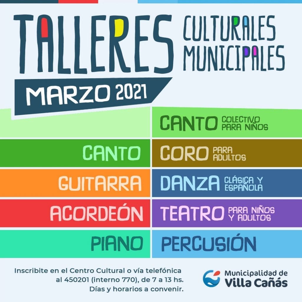 Villa Cañás: En marzo comienzan los talleres culturales municipales Villa Cañás: En marzo comienzan los talleres culturales municipales