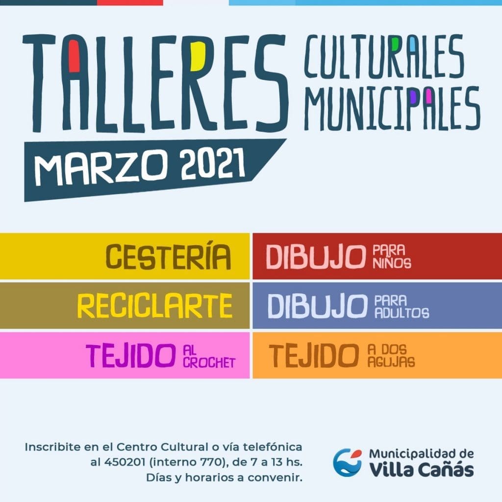 Villa Cañás: En marzo comienzan los talleres culturales municipales Villa Cañás: En marzo comienzan los talleres culturales municipales