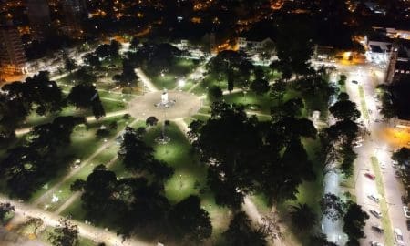Venado Tuerto: Inauguraron la nueva iluminación LED en Plaza San Martín