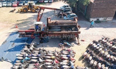 El gobierno de Venado Tuerto realizó la primera compactación de vehículos en el nuevo corralón municipal