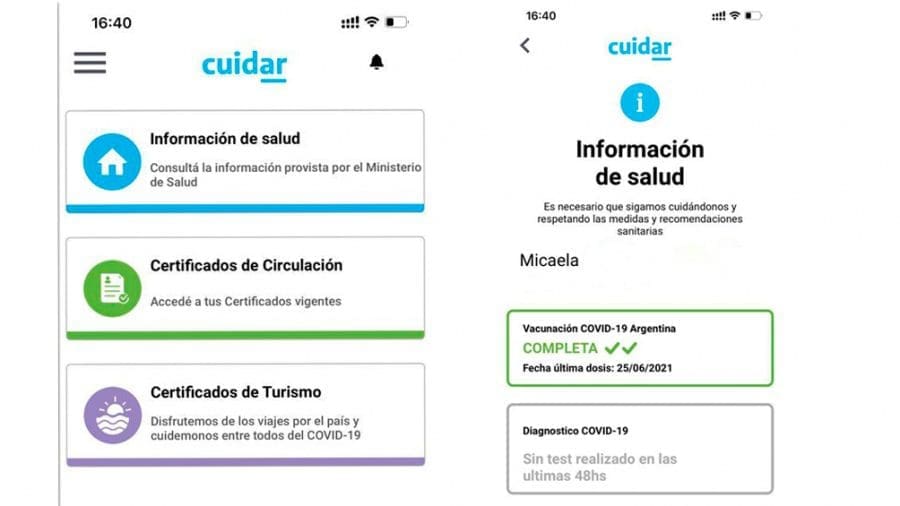 La App Cuidar permitirá acceder al Pase Sanitario y también realizar un autotest La App Cuidar permitirá acceder al Pase Sanitario y también realizar un autotest