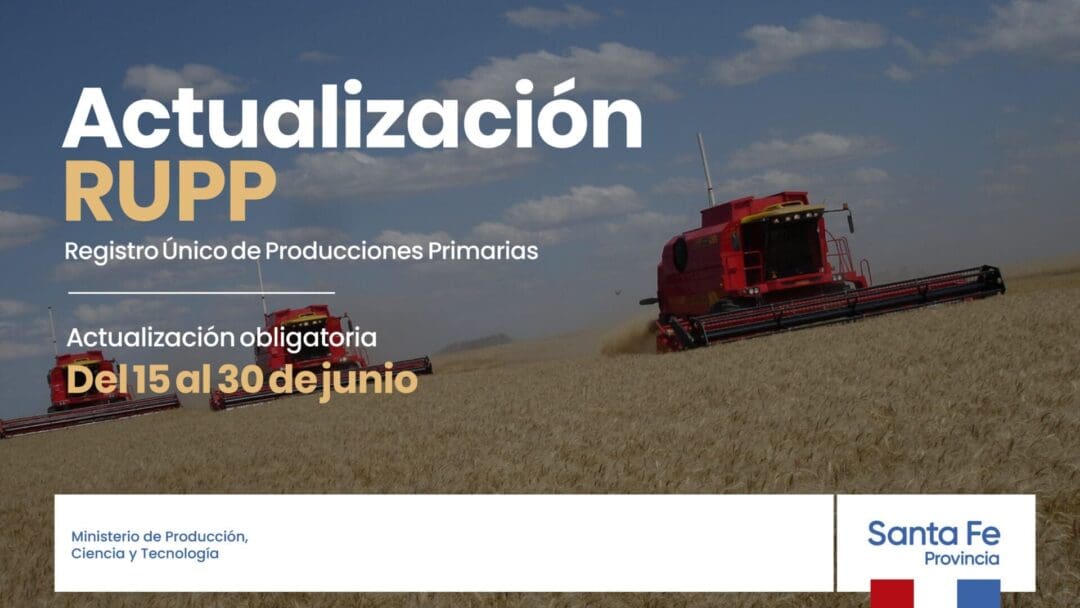Del 15 al 30 de junio deberán actualizarse los datos del Registro Único de Producciones Primarias