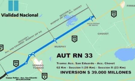 Licitarán la construcción de un nuevo tramo de la Autopista 33 Rufino-Rosario