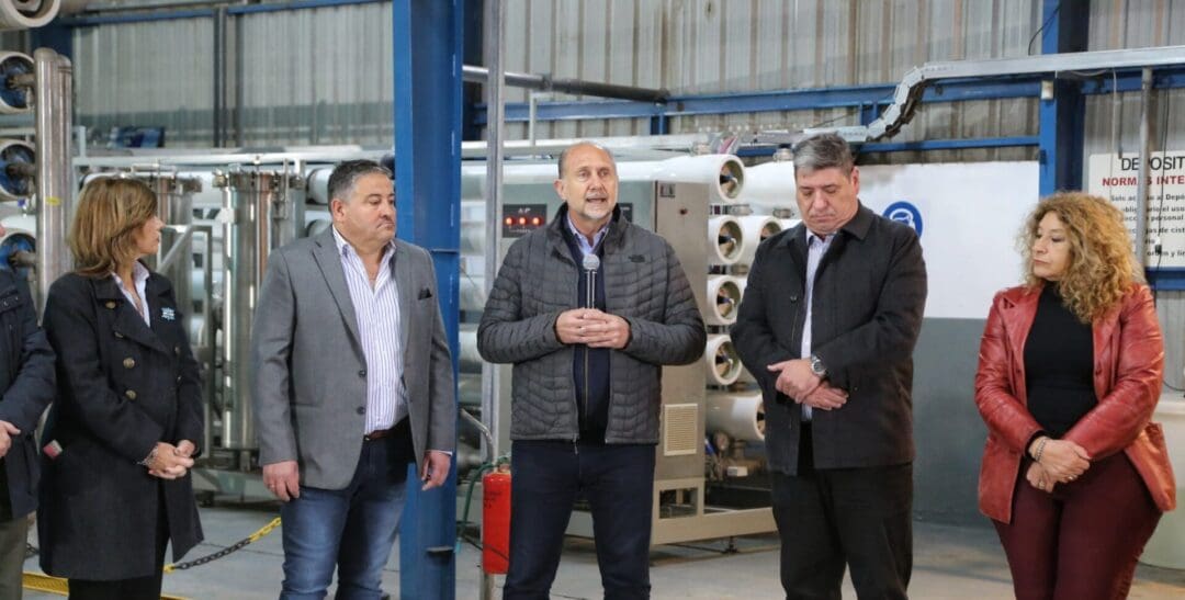 Venado Tuerto: Omar Perotti encabezó la puesta en marcha de la ampliación de la planta potabilizadora