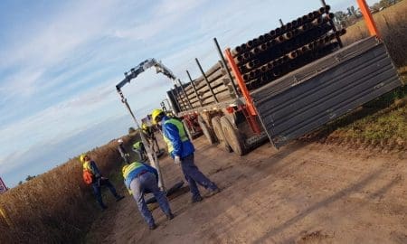 Melincué: Comenzaron a llegar los caños destinados al Gasoducto Regional Sur