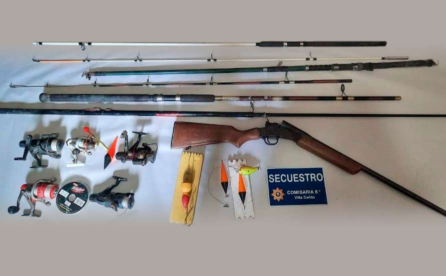 Villa Cañás: Requisa positiva, secuestro de arma y elementos de pesca