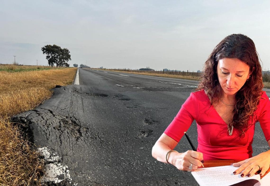 Ante el abandono de las rutas nacionales la senadora Di Gregorio presentó un recurso de amparo