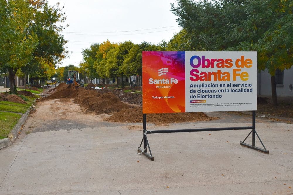 Elortondo: Avanza la segunda etapa de la red de colectoras cloacales