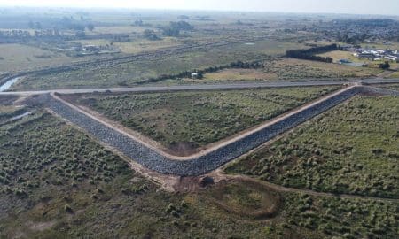 La obra de defensa en Melincué entra en su etapa final