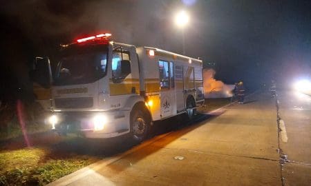 Incendio de vehículo en Ruta Provincial 94 movilizó a Bomberos de Villa Cañás y Teodelina