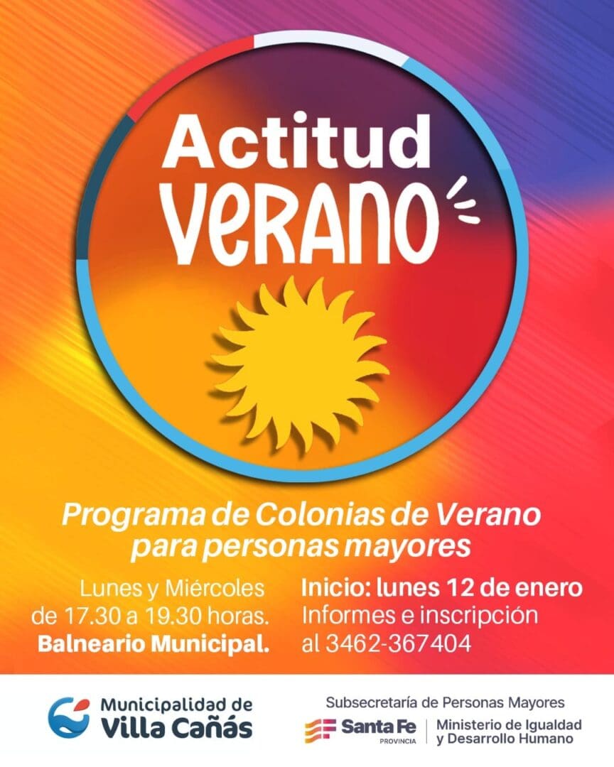 Villa Cañás se suma al programa provincial Actitud Verano con la Colonia para Personas Mayores