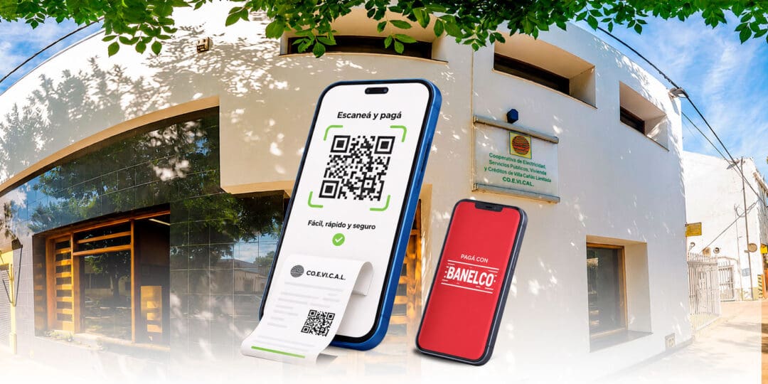 Villa Cañás: COEVICAL suma pago por QR y código Banelco para abonar la factura