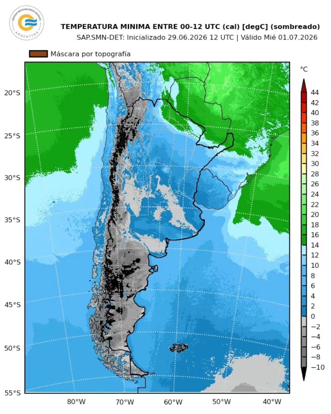 Frío polar en Argentina con mínimas bajo cero en Santa Fe