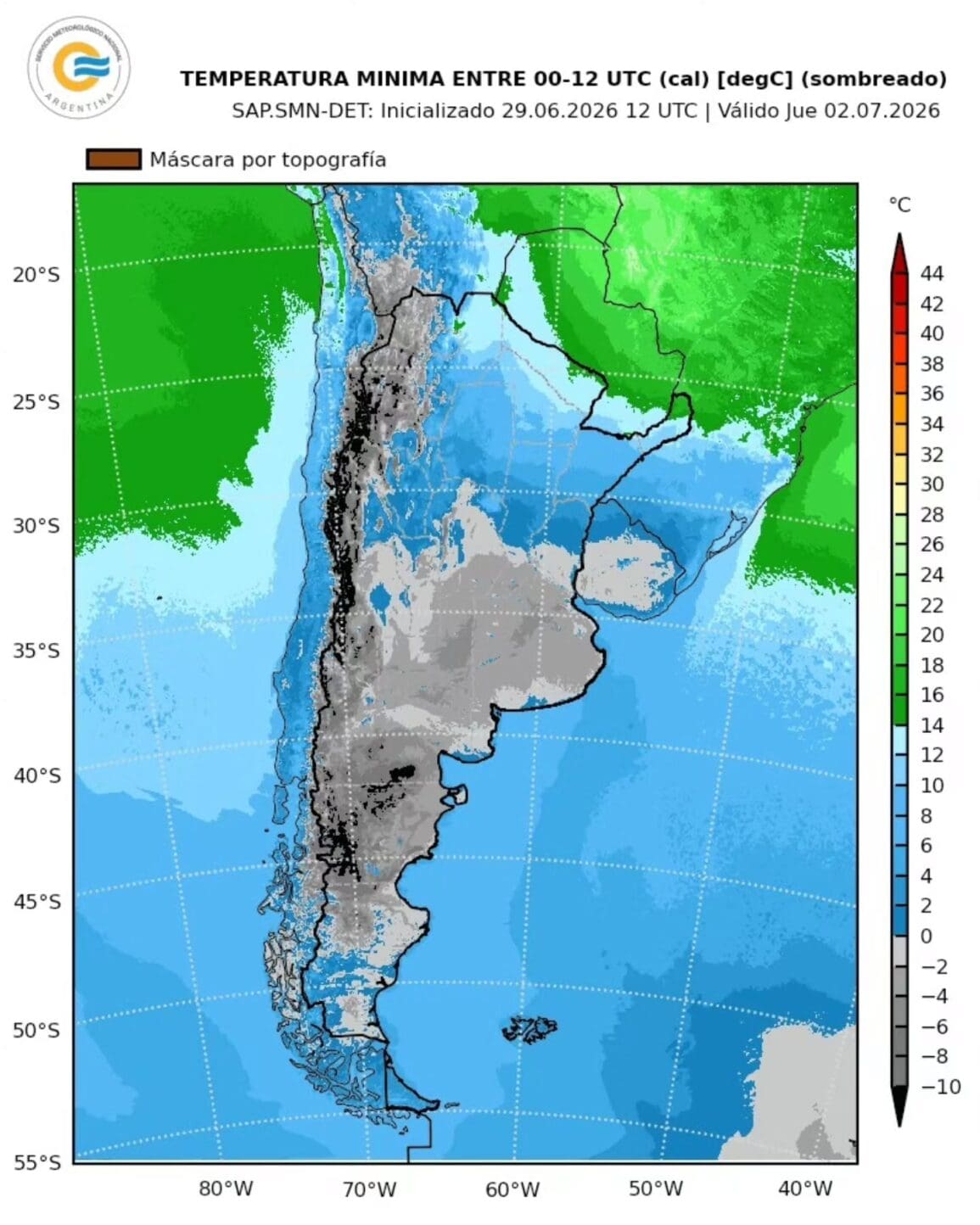 Frío polar en Argentina con mínimas bajo cero en Santa Fe